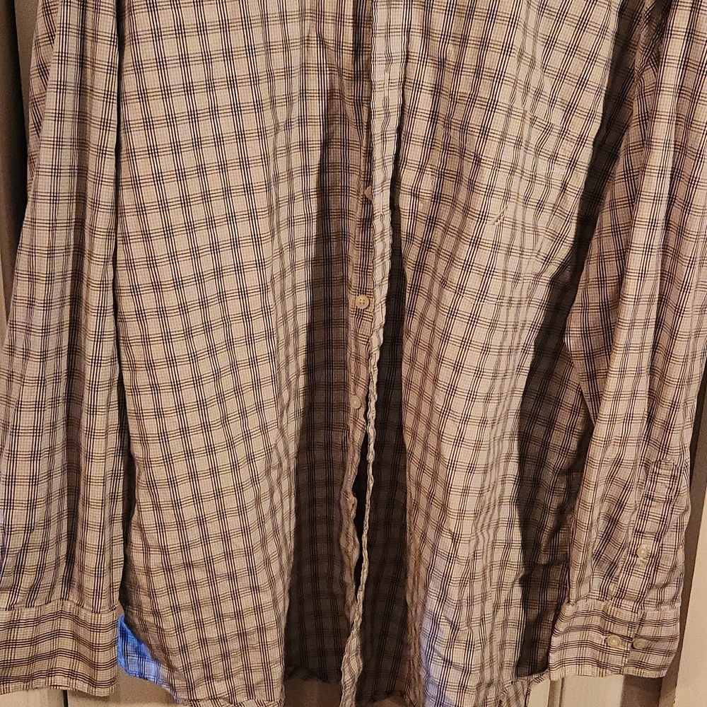 Nautica Men's Plaid Shirt - Black and White